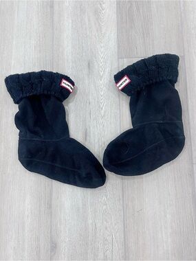 Hunter fleece boot socks black medium size 5-7 
women